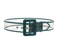 Ceinture en cuir verni transparent pour femme de 5,1 cm de large, vert foncé, L/XL-102 cm