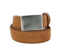 Tony & Paul. Ceinture en daim. ALASKA, boucle Automatique - Easy Clip, Cuir. Pain grillé - Uni - FABRIQUE EN ITALIE. XL 110-125