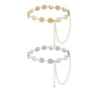 Ceinture en Métal Occidental, 2 pcs Ajouré Sculpté Chaîne Ceintures, Chaîne Concho Cowgirl, haîne de Taille Bohème pour Tenue de Concert de Campagne pour Robe, Convient aux Robes,Jeans