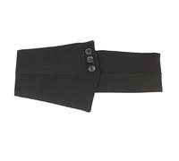 Ceinture en paille tissée élastique pour femmes avec boucle, Noir , S