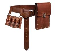 Ceinture en polyuréthane Renaissances Fannys Pack Pochettes Accessoires Halloween Party Cosplay Costumes médiévaux Chevaliers Costume médiéval Pirate Cuir, Ensemble de 3 pièces marron, Taille unique