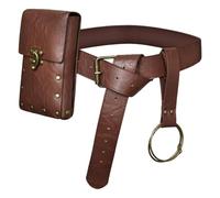 Ceinture en polyuréthane Renaissances Fannys Pack Pochettes Accessoires Halloween Party Cosplay Costumes médiévaux Chevaliers Costume médiéval Pirate Cuir, Marron 3 pièces Se, Taille unique, Beauté de
