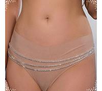 Ceinture en Strass pour Robe Formelle Mince, Rétro Taille Ceinture Argent Plaqué Sexy Multicouche Cubic Zirconia Gland Gourmette Taille Chaîne Ronde Blanc (Argent a)