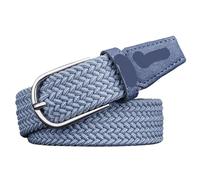 Ceinture En Toile Men's metal pin buckle casual fashion elastic jeans canvas stretch woven belt(105cm,Blue01)