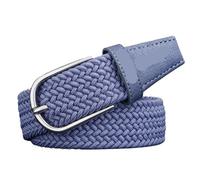 Ceinture En Toile Men's metal pin buckle casual fashion elastic jeans canvas stretch woven belt(125cm,Blue)