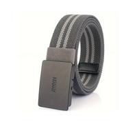 Ceinture en toile pour une polyvalence quotidienne, ceinture tressée simple., Rayures gris clair entre gris foncé
