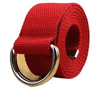 Ceinture Étudiante Boucle Double Anneau - 110-160 Cm Sangle De Toile All-Match De Taille Plus, Ceintures Web Unisexe En Tissu Pour Hommes Femmes, Ceinture De Pantalon De Cowboy D'Affaires Décon