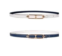 Ceinture Femme,Ceinture pour Robe Utilisation Double face de ceinture en cuir for femmes, Jeans décorés à la mode, tendance étudiante sauvage, Design de luxe(086white deep blue)