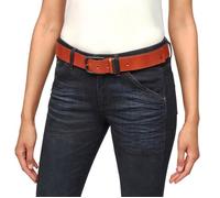 Ceinture Femme G STAR Carley - Cuir Marron - Boucle fine - Lanière épaisse - Accessoires en métal 75 cm