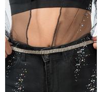 CEINTURE FESTIVAL STRASS CHAÎNETTE 113CM ARGENT