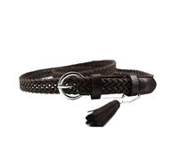 Ceinture fine for femme en cuir PU, ceinture for femme tissée à pompon, ceinture for femme, robe, jean(Brown)