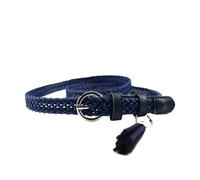 Ceinture fine for femme en cuir PU, ceinture for femme tissée à pompon, ceinture for femme, robe, jean(Blue)