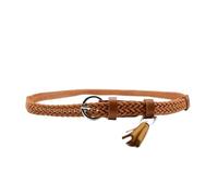 Ceinture fine for femme en cuir PU, ceinture for femme tissée à pompon, ceinture for femme, robe, jean(Orange)
