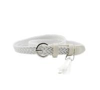Ceinture fine for femme en cuir PU, ceinture for femme tissée à pompon, ceinture for femme, robe, jean(White)