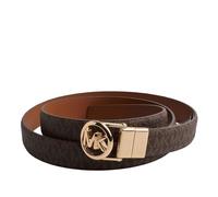Ceinture fine réversible en cuir 559063T pour femme-Marron à motifs M