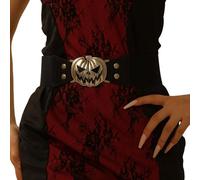 Ceinture Halloween Motif - Ceinture Bonbons ou Sort Élastique Large Extensible,Accessoire Mode Déguisement Décoration pour Cosplay Fête, Noir, 27,56 pouces