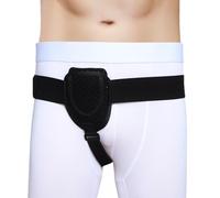 Ceinture Herniaire Inguinale pour Homme, Ceinture pour Hernie Inguinale, Bandage Herniaire pour le Côté Gauche ou Droit, Sangle Réglable à la Taille avec Coussinets de Compression Amovibles(Black)