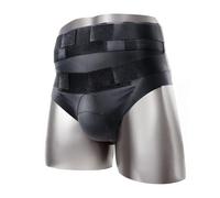 Ceinture Hernie Inguinale de Type Sous-Vêtement pour Homme, Ceinture Ajustable avec 2 Coussinets de Compression Amovibles (Noir)(XXL)