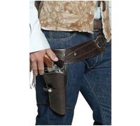 Ceinture avec holster - SMIFFY'S - Imitation de cuir - Marron - Adulte