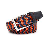 Ceinture Homme Casual Coton Toile Web Boucle Métal Ceinture Orange + Marine + Bleu Wax Corde Mixte Homme Ceintures Toile 150cm