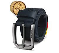 Ceinture homme cuir bleu marine 120 cm - cuir de vachette pleine fleur 40 mm - Made in Germany - leather belt men blue - pour jean, costume, chino, business & loisirs