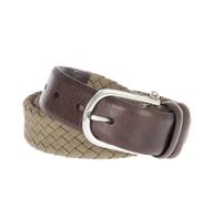 Ceinture homme en toile tressée - HACKETT LONDON - HM411225 - Couleur caqui - Extrémités en cuir de vache 32