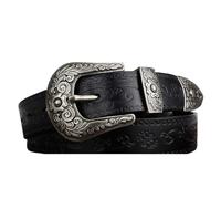 Ceinture Homme Femme Cuir, Ceinture Cowboy Western Vintage Réglable, Boucle Ardillon De Nouveauté Sculptée, Pour Jeans Robe Pantalons Punk Rock,Noir,125CM/49.2''