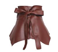 Ceinture large à volants pour femme - Sangle péplum en cuir synthétique - Ceinture élégante - Accessoire de robe élégant - Bandeau décoratif - Corset tendance vintage | Pour femme, rouge/marron, Refer