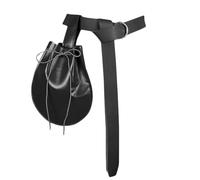 Ceinture Large de Chevalier médiéval avec Sac Banane et protège-Poignet, Accessoire de Costume de Cosplay Renaissance Portefeuilles(Svart)