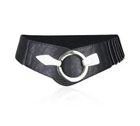 Ceinture Large Élastique pour Femme - 1 Pièce À Boucle Argentée, Habillée, Cinch