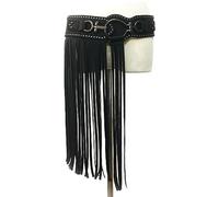Ceinture Large Punk en Cuir PU pour Femmes, Ceinture De Taille Cintrée avec Pompon, Ceinture À Franges pour, Jupe Pantalon, Costume