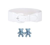 Ceinture Large Rétro pour Femme avec Boucles de Raffermissement - Vêtement Tendance Réglable et Élastique