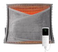 Ceinture Lombaire Chauffante, 125 x 30 cm Coussin de Chauffage Électrique pour Dos, Ventre et Taille, 9 Niveaux de Température, 4 Réglages de Minuterie, Arrêt Automatique, Protection Surchauffe