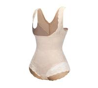 Ceinture Lombaire Femme Body Gainant en Dentelle Florale for Femme, contrôle Ferme du Ventre, Amincissant, Ouvert, Buste, Dos Nu, rehausseur de Fesses(Beige,M)