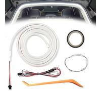Ceinture Lumineuse LED de Coffre,Dynamic Flowing Car Trunk Light Strip,La LumièRe s'allume Et S'éTeint pour Suivre Le Feu d'origine de La Voiture,Blanc,4M