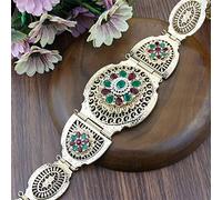 Ceinture marocaine dorée pour femme Chaîne de poitrine Bijoux de mariée Algérie Robe Ceinture Caftan Bijoux de corps