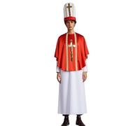 Ceinture médiévale avec poche Costume de cosplay, vêtements médiévaux pour Halloween, robe de prêtre et cape Chiaki Nanami Cosplay Costume féminin Tenue de lycée Robe uniforme, rouge, 3XL
