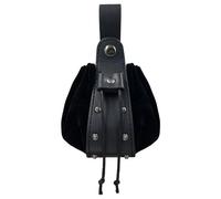 Ceinture médiévale en cuir avec cordon de serrage - Sac à main vintage - Sac banane pour déguisement - Pour événement fantaisie, cosplay, fête, Couleur noire - Section 2