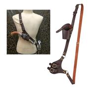 Ceinture médiévale en cuir avec étui pour épée, poignard, grenouille, costume d'Halloween, chevalier, guerrier, pirate, épée, poignard, grenouille, étui réglable, ceinture d'épaule punk, LARP,