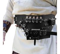 Ceinture Médiévale Noir | Ceinture corset de chevalier médiéval solide et robuste,Ceinture Renaissance avec sensation Vintage pour jeu de rôle, accessoire de Costume, artisanat de fête, bricolage