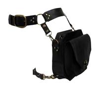 Ceinture médiévale Sac de jambe Steampunk Rein Rein Cuisse Ceinture en Cuir Moto Goutte Jambe Rétro Moto, noir, Beauté de masse