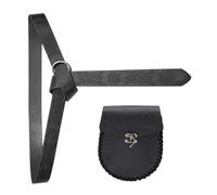 Ceinture médiévale unisexe avec poche pour pièces de monnaie, accessoires de costume historique ceinture et sac portefeuille pour spectacle de scène, Noir A