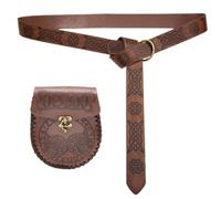 Ceinture médiévale unisexe avec poche pour pièces de monnaie, accessoires de costume historique ceinture et sac portefeuille pour spectacle de scène, Brun A