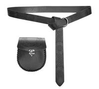 Ceinture médiévale unisexe avec poche pour pièces de monnaie, accessoires de costume historique, ceinture et sac portefeuille pour spectacle de scène, Noir B, Taille unique, Beauté de masse