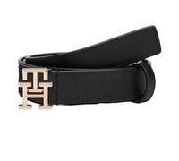 Tommy Hilfiger Ceinture Femme Logo 2,5 cm Cuir, Noir (Black), 90 cm