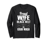 Ceinture Noire pour Arts Martiaux fière épouse d'un Krav maga Manche Longue