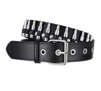 Ceinture Noire Rock - Ceinture De Taille Punk Réglable À Œillets | Ceintures En Cuir De Style Gothique | Pour La Mode Et Le Confort Au Quotidien, Pour Un Rendez-vous, Une Fête, Une Discothèque.