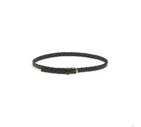 Pieces Ceinture femme PCAVERY tressée en cuir slim Noir 90 cm