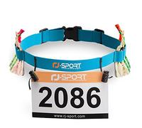 Ceinture porte-dossard de triathlon - Avec 6 porte-gels - Pour jogging, cyclisme et marathons.