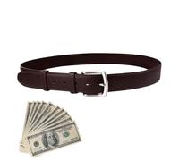 Ceinture porte-monnaie - Ceinture de voyage en cuir | Poche de voyage zippée pour cacher l'argent poche avec fermeture éclair pour garder en toute sécurité, marron, 125cm, Unisexe